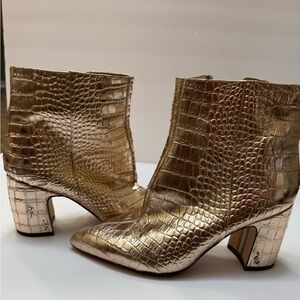 Sam Edelman Metallic Gold Ankle Booties